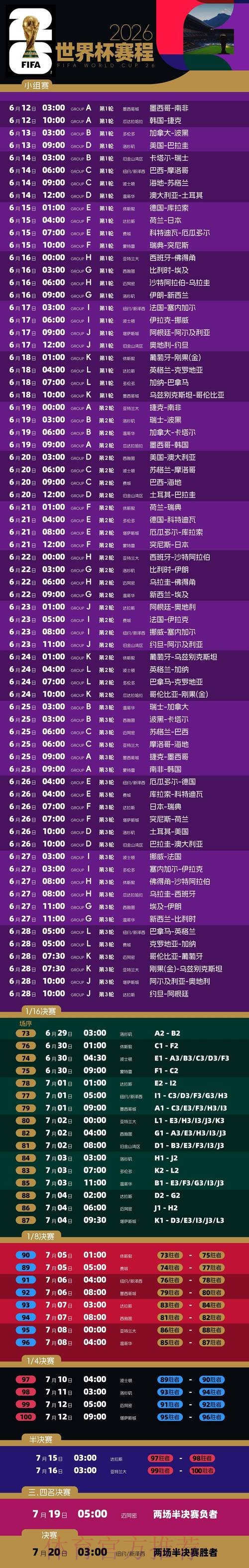 2026世界杯比赛时间实时更新高清直播直播平台